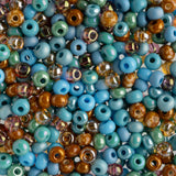 John Bead Czech Glass Seed Beads 6/0 (100g) Turquoise Mix Beads for DIY Art Crafts Jewelry Bracelets Necklaces Earrings Making