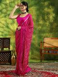 Libas Women'S Satin Saree (16031R_Pink)