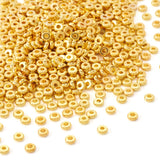 Craftdady 500Pcs Golden Flat Round Spacer Beads 4mm Tiny Brass Rondelle Coin Disc Loose Beads for for Bracelet Necklace Jewelry