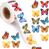 Feifeiya 500 Pcs Butterfly Stickers 1.5 Inch Butterfly Gift Sticker Roll Colorful Self-Adhesive Label Decals for Gifts Cards Scr