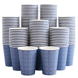 Clawsoff 240 Pack 12 oz Disposable Paper Cups, Hot/Cold Beverage Paper Drinking Cups, Navy Floral Paper Coffee Cups 12 oz for Ho