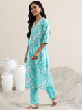 Libas Women'S Cotton Kurta Set (400345 Blue L