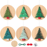 Jetec 6 Pcs Christmas Tree String Art Kit DIY Wood Xmas Tree Ornaments Crafts with Planks Nails Wire for Holiday Handmade Adults