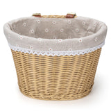 CXWXC Bike Basket - Front Bicycle Bike Basket for Girls Women - Handmade Woven Wicker Bike Baskets with Liner Detachable, Adjust