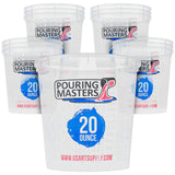Pouring Masters 20 Ounce (600ml) Graduated Plastic Mixing Cups (Box of 12) - Paint Mixing Cups for Epoxy Resin, Art, Kitchen, Ba