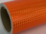 Roll of Prism Sign Vinyl, Holographic 1/4'' Mosaic, Self-Adhesive (24 inch x 30 feet, Fluorescent Orange)