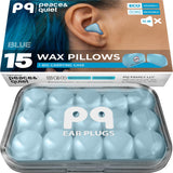 PQ Wax Ear Plugs for Sleeping, Swimming - 15 Soft Noise Cancelling Silicone Gel Wax Earplugs for Sleep and Swimmers, Ear Protect