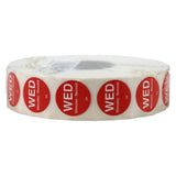 DayMark Safety Systems DuraMark IT1100593WED Day of The Week Trilingual Permanent Label, Wednesday, 3/4 Circle, Red (Roll of
