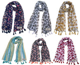 Fusfus WomenS Printed Chiffon Scarves And Stoles, Free Size(Multicolour, Fs1611) Pack Of 6 (Multicolor3)