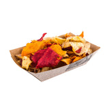 Restaurantware Bio Tek 1/2 Pound Food Boats 50 Disposable Paper Food Trays - Heavy-Duty Greaseproof Newsprint Paper Food Boats F