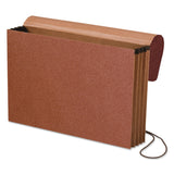 Pendaflex Standard Expanding Wallet with Fiber Gussets, 3.5 Expansion, 1 Section, Elastic Cord Closure, Legal Size, Red Fiber