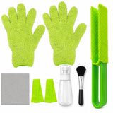 YudeWater 8 PCS Plants Cleaning Set,Include 2 PCS Microfiber Gloves for Plant Dusting, 1 PCS Leaf Cleaner Tong with 2 PCS Separa