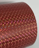 Roll of Prism Sign Vinyl, Holographic 1/4'' Mosaic, Self-Adhesive (24 inch x 10 feet, Pink Fizz)
