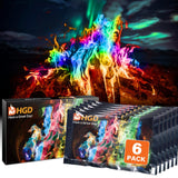 HGD (6 Pack) Magic Campfire Fire Color Changing Packets for Fire Pit, Indoor/Outdoor Fireplace, Bonfire - Rainbow Magical Flame,