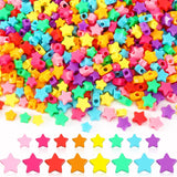 Augshy 700Pcs Star Pony Beads - Large Hole Star Shape Spacer Rainbow Beads for Birthday, 4th of July, Pride Party Decorate, Jewe