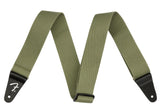 Fender SuperSoft Series Guitar Strap, Adjustable from 34 to 58, Leather Ends, Olive