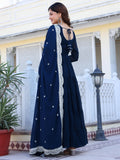 Wedani Georgette Sequins Work Anarkali Kurta Set For Women Turquoise,TURQUOISE,L,Georgette,Anarkali,