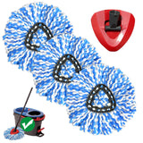 3 Heads + Base Spin Mop Replacement Head for Cedar RinseClean 2Tank System