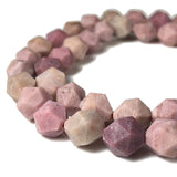 ABCGEMS Matte-Finished Australian Petrified Rhodonite Beads (A Mesmerizing Cutting Technique that Illuminates The Brilliance of