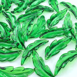 Tingoons 60 PCS Acrylic Leaf Shape Beads Transparent Plastic with Hole for Jewelry Making Necklace Earring(Green)