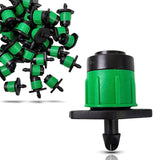 (50Pack) 1/4 Inch 360 Degree Drip Emitter On 6 Stake Sprayer Adjustable Flow 020 GPH, Fits 1/4 (46mm) Irrigation Tubing