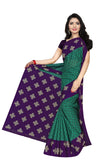 Tamaira Fashion Plain Weave Womens Pure Cotton Saree Without Blouse Piece (973_Seagreen And Purple)