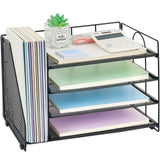 OPNICE 4-Tier Paper Organizer with Magazine Holder, Desk Organizers and Accessories, Office Desk Accessories & Workspace Organiz