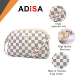 Adisa Women Girls Checks Cross Body Sling Bag (Sl5157-Cre),Off White,,B0F6ZJ12WM