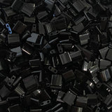Miyuki Tila Beads - 2 Hole Square Beads, 5x5x1.9 mm, 5 Grams Glass Beads Black (TL401)