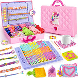Nicella Multi-Functional 400+ Pcs Friendship Bracelet Making Kit for Girls,Weaving Loom Kit Toys, Craft Kits for Kids,Age 6-12 Y