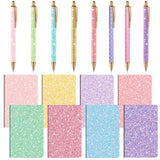 Sayglossy 16 Pack Glitter Pens and Notepads Set 8 Mini Glitter Pocket Notebooks 8 Fancy Sparkly Ballpoint Pens Stationery Gifts