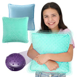 Special Supplies Vibrating Pillow Sensory Pressure Activated for Kids and Adults, 12 x 12 Plush Minky Soft Cover with Text