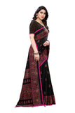 Anni Designer Women'S Jute Silk Woven Mirror Work Saree With Blouse Piece (Black),Black,5.5 meters,Jute Silk,with blouse piece,With Blouse Piece