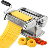 Nuvantee Pasta Maker with 7 Adjustable Thickness Settings - 2 in 1 Noodle Maker with Rollers and Cutter, Make Spaghetti, Fettucc