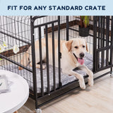 WESTERN HOME Dog Bed for Crate, High Resilience Foam Dog Crate Mat Kennel Pad with Soft Wavy Plush Comfortable Anti-Slip Washabl
