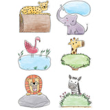 CTP Safari Friends 6 Designer Cut-Outs, Set of 36 accents, 6Each (Creative Teaching Press 3278)