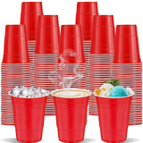 cssopenss 120 pcs 16 oz red plastic cups Christmas Plastic Cups 16 oz red cups red Party Cups for drinking Tastings served Snack