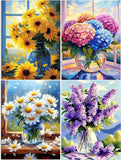 DOZEEZOP 4 Pack 5D Diamond Painting Kits for Adults, Landscape Diamond Art Kits for Beginners of All Ages, Round Full Drill Pain