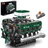 Mould King Tank V8 Engine Building Sets, V8 Model Engine Kit for Adults, Mini Engine Scale Model with Motor, 10182 STEM DIY Buil