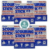 PUMIE Pack of 6 Pumice Stone for Toilet Cleaning, Heavy Duty Pumice Scouring Stick for Toilet Bowl Ring, Cleans Tough Toilet Sta