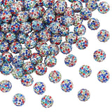 PH PandaHall 10mm Rhinestone Beads 100pcs Pave Disco Ball Clay Beads Polymer Clay Rhinestone Bead White Colorful Round Crystal B