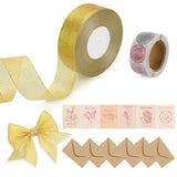 Gold Glitter Ribbons,1 1/2 Inch Gift Wrapping Ribbon Roll for Christmas, Craft, Floral, Wedding, Sewing, Bow Making, Gift Wrappi