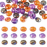 Boutigem 36Pcs Large Hole Faceted Glass European Beads Halloween Crystal Rondelle Spacer Beads Round Faceted Rondelle Slide Char