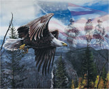 DAVID TEXTILES Free Like an Eagle Cotton Panel Size 36 X 44 Inches BW 0099, Black