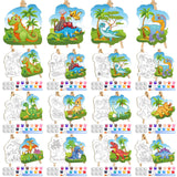 Supervitae 72 Piece Dinosaur Pre Drawn Canvas Kit 5.9 Paint and Sip Kit for Adults Painting Party Pre Printed Canvas DIY with Pi