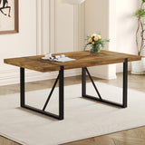 MUUOKY Dinner Table for 6-8, 71 ' ' Kitchen Table,Kitchen & Dining Room Tables, MDF Wood Dining Table with Metal Legs for Living