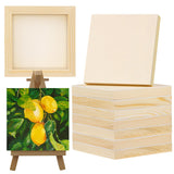 Aodaer 8 Pack Wood Panels 6 x 6 Inch Wooden Panels Canvas Unfinished Craft Wood Boards Panels for Art Crafts Acrylic and Oil Pai
