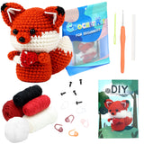 Picknmake Fox Crochet Kit For Beginners Adults & Kids Diy Amigurumi Crochet Starter Kit With Yarn Crochet Hook Poly Fill Stitch