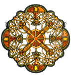 25W X 25H Galway Medallion Stained Glass Window