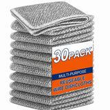 Non Scratch Wire Dish Cloth (Pack of 30), Steel Scrubber for Utensils